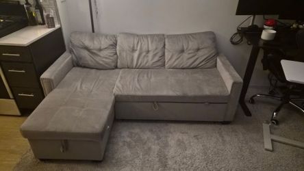 Gray Sofa Bed with Storage