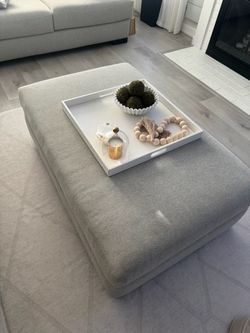 Ottoman light gray cloud foam 51”