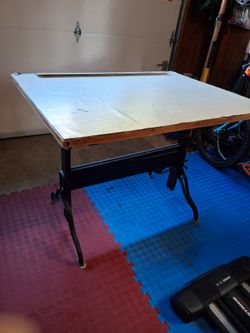 Antique Drafting Table Rotatable !!