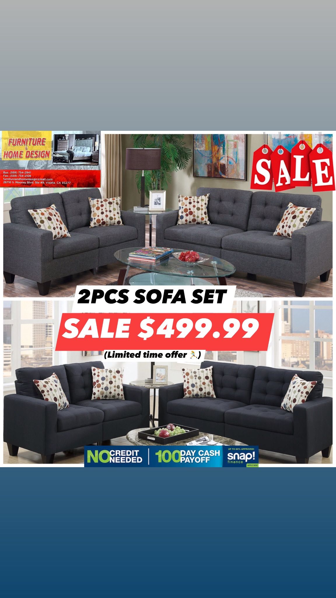 2pcs Sofa Set $$499.99