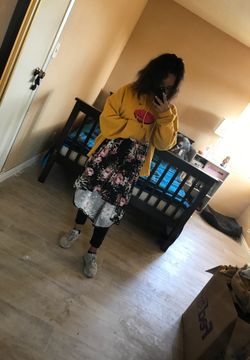 Floral high low skirt