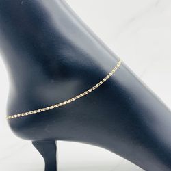 ❤️ 10k Solid gold ankle bracelet ❤️ ❤️ Anklet multi-tone gold ❤️ Tobillera En Oro 