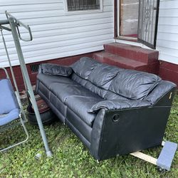 Theatre Room Black Reclining 7ft Sofa
