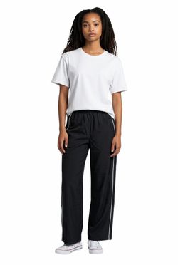 SHEIN Black Women’s Pants With 2 White Stripes Going Down The Side Size Petite M