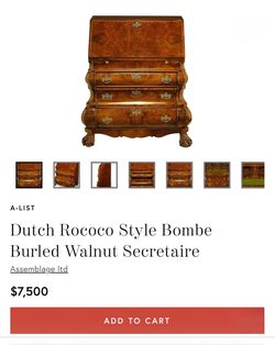Dutch Rococo Style Bombe Burled Walnut Secretaire Price history v Sponsored store https://offerup.co/faYXKzQFnY?$deeplink_path=/redirect/ Dutch Rococo