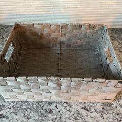Basket, 2woodblock Decor And Plant Rustic Home Decore