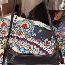 Vintage Coach One Shoulder Bag Leather style9966 Black