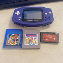 Nintendo Gameboy Advance With 3 Games