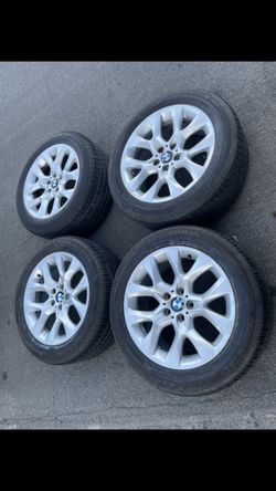 4 — 255/50r19 5x120 5x4.72 Stock BMW X5 X3 Range Rover Wheels Rims Good 90% Treads Continental Tires!