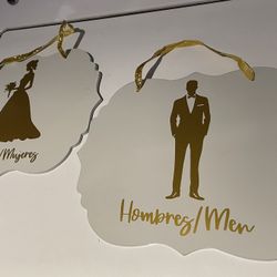 Wedding Restroom Signs