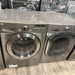 Lg mismatched washer and dryer set stainless steel electric