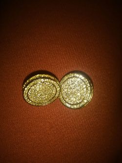 Gold big diamond earrings