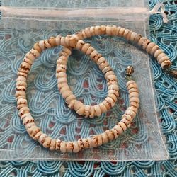 Hawaiian Tiger Puka Shell 14” Necklace Surfer Choker Barrel Clasp 70s Vng