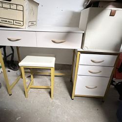 White And Gold Vanity