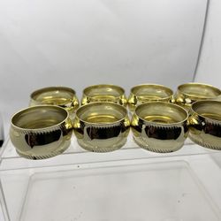 8 Goldtone Napkin Rings