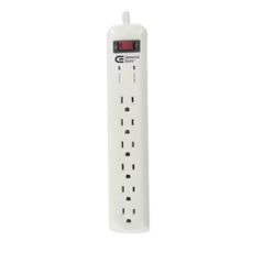 Commercial Electric 8 ft. 6-Outlet Surge Protector, White
