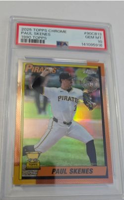 2025 TOPPS CHROME PAUL SKENES 💥PSA GEM MT 10💥 1990 TOPPS #90CB13