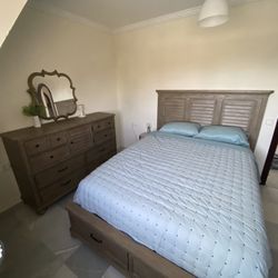 Wood Dresser And Queen Bed Frame