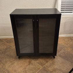 Small Black Cabinet Buffet Fish Tank Holder Nightstand 