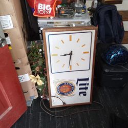 Vintage Miller Lite Clock Sighn