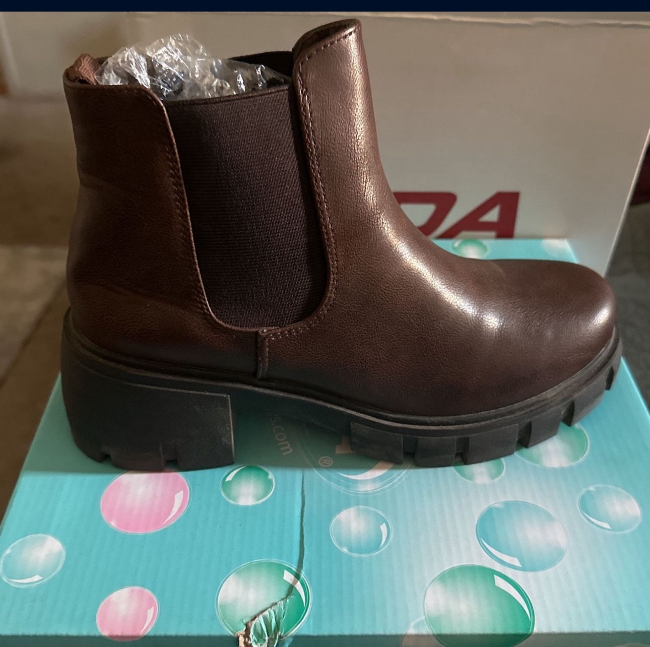 Soda Brown Ankle Boots
