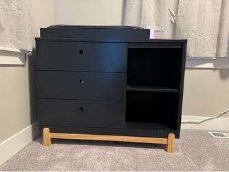 3 Drawer Dresser with Cubbies and Interlocking Drawers
