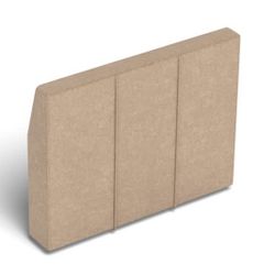 HM6428 Angled Side Cover: Taupe Combed Chenille