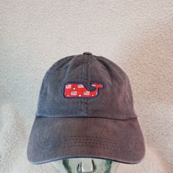Vineyard Vines Strapback Hat Cap Blue Flag Whale Dad hat