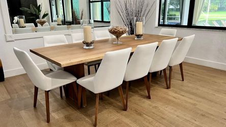 10 Modern White Faux Leather Dining Chairs