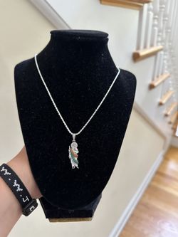 Sterling Silver Rope Chain And Pendant 