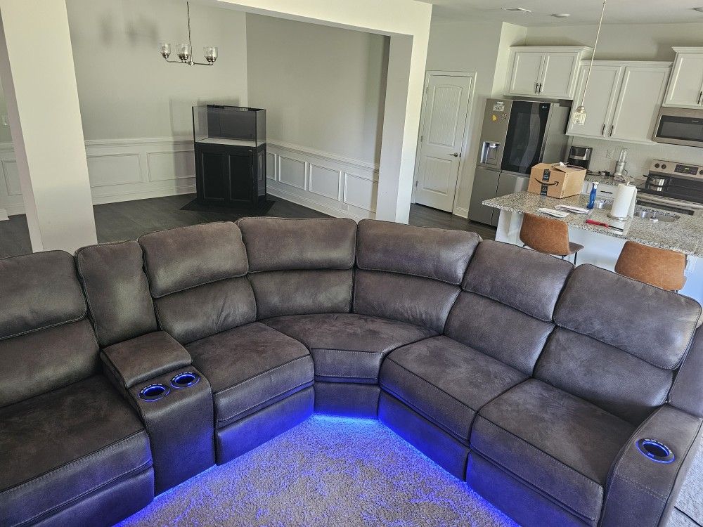  Charcoal 3 Pc Dual Power Reclining Sectional