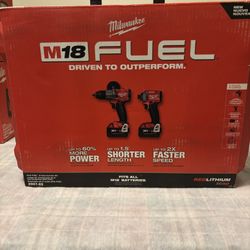 M18 FUEL 18V Lithium-Ion Brushless Cordless Hammer Drill and Impact Driver Combo Kit (2-Tool) with 2 Batteries