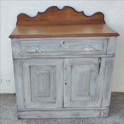 Antique Cabinet Vintage Bureau Dresser Wash Stand