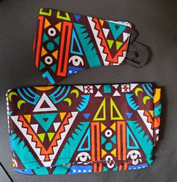 African print headwrap and face masks set