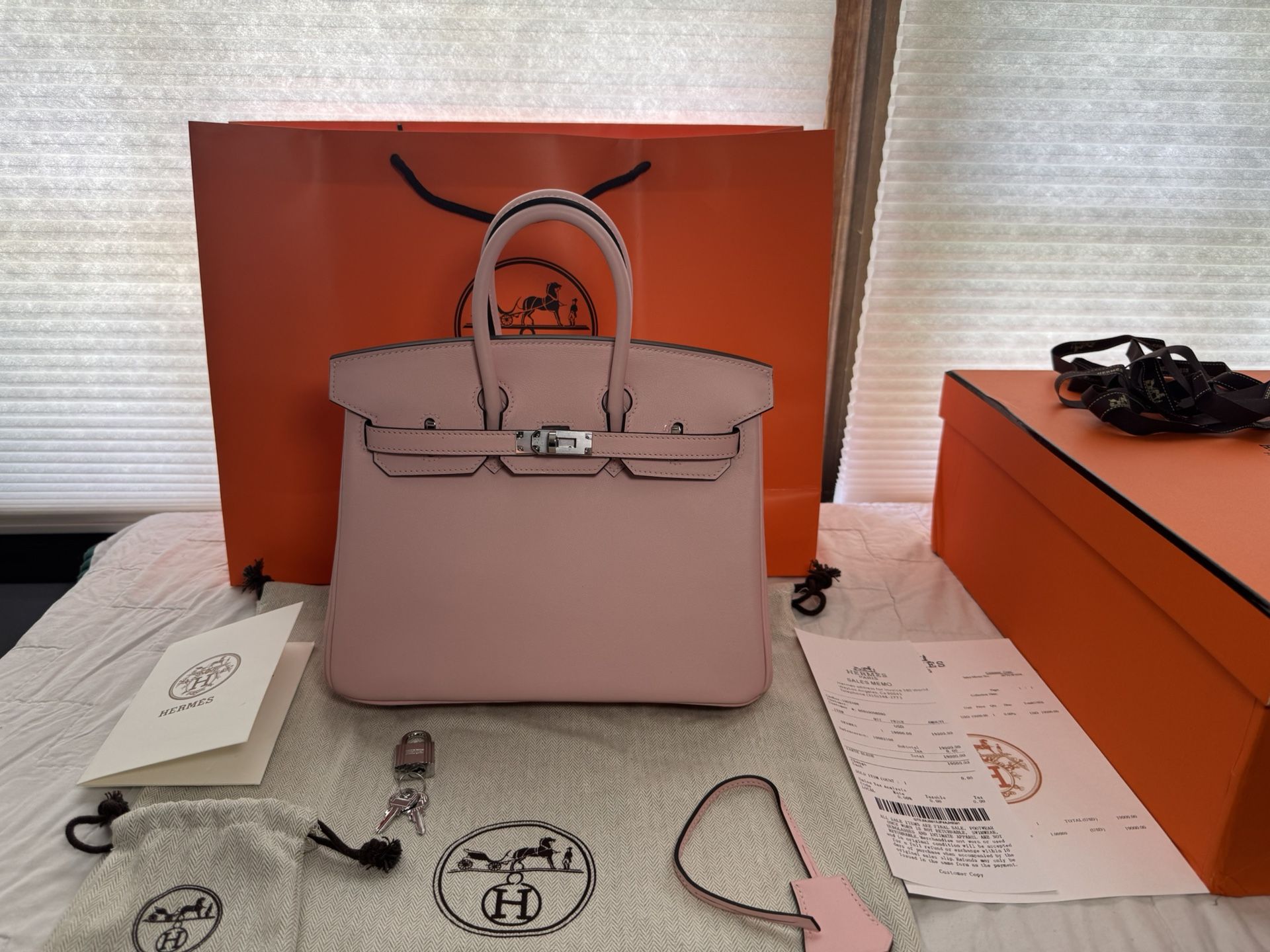 HermΓ¨s Birkin 25 Rose Sakura β Full Set π©·