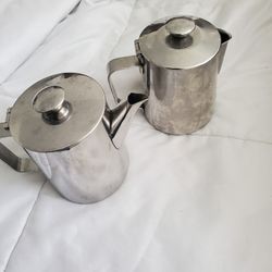 2 Coffee/ Milk Stainless Steel Pot 