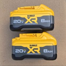 Dewalt 20v Batteries 8.0 Ah XR Powerpack Brand New Price For Both 