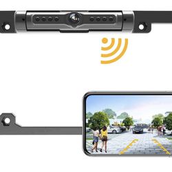 License Plate Wireless Backup Camera, WiFi Rear View Camera, LASTBUS 170° View Angle Universal IP69 Waterproof Car License Plate Frame Camera for Car 