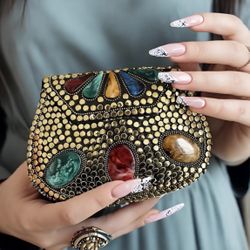 Mosaic Clutch Stone Work Purse 
