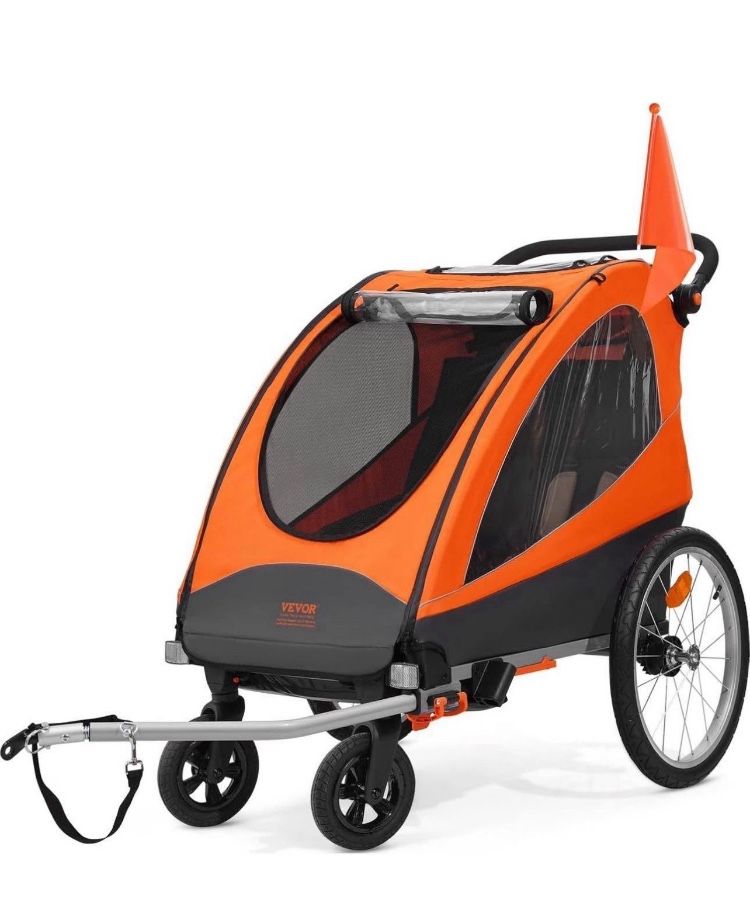 Bike Trailer for Toddlers, Kids, 2 Seat, Supports up to 100/110 los, New in box