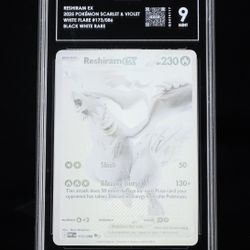 Reshiram Ex Black White Rare 173/086 - TAG Mint 9