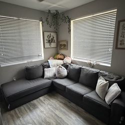 Large Grey L Shape Couch