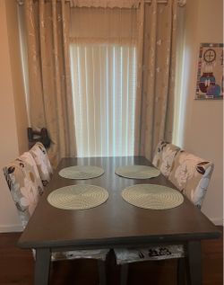 Wood Dining Table with 4 Chairs