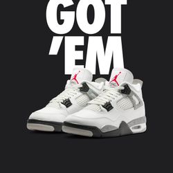 SIZE 11 Nike Air Jordan Retro 4 White Cement (2025) Men's Sizes Brand New 