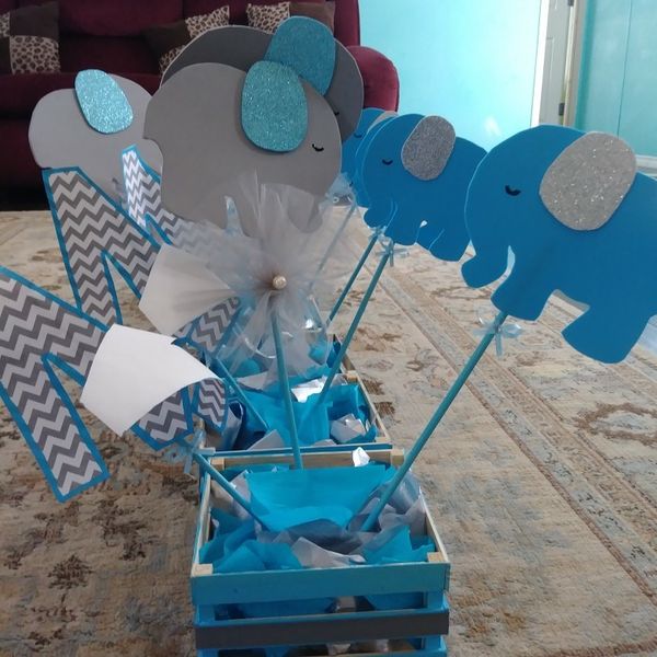 Centros De Mesa De Baby Shower De Elefante