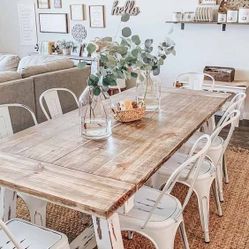 Farmhouse Industrial Style Dining Tables. 