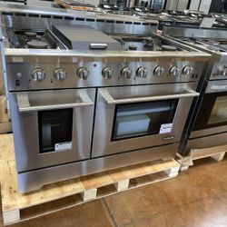 Gas Stove 48 Inch Wide Stainless Steel