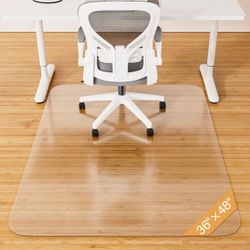 this Office Chair Mat for Hardwood Floors, 48"*36" Acrylic Clear Heavy Duty Floor Mats for Computer Desk, Anti-Slip Chair Mat Floor Protector Mat, Des