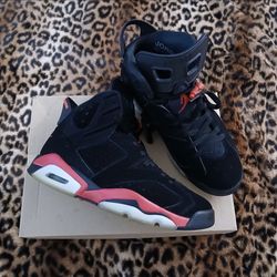 Air Jordan 6 Black Infrared Sneakers 9.5 men
