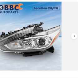 Fit For Nissan Altima 2016-2018 Left Driver Side Headlight Chrome W/O LED DRL